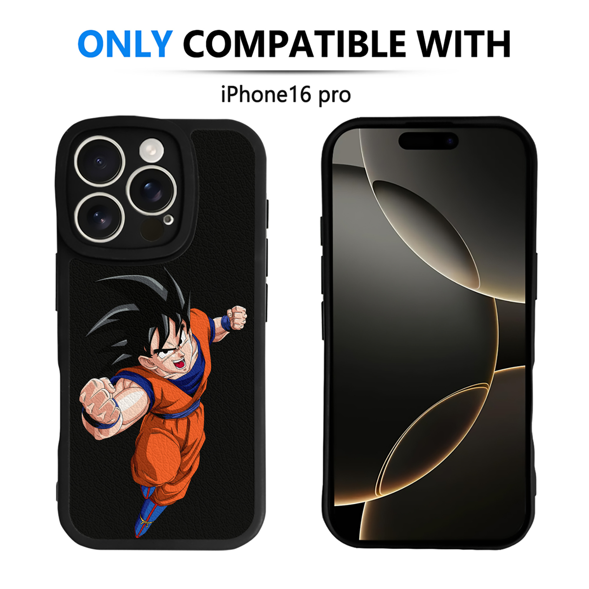 （画像用） ドラゴンボール 孫悟空（そん ごくう）Son Goku カカロット DRAGON BALL Kakarotto 【iPhone 16シリーズ対応】シリコンスマホケース（レザー調） 材質：シリコン